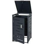 Hhg - jamais utilis] cache - poubelle pour 1 personne 018, cache - poubelle, extensible 103x60x62cm, ...
