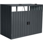 Cache poubelle exterieur 160 x 80 x 122 cm mtal (acier galvanis) couleur anthracite abri poubelle exterieur ...