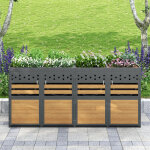 Cache - poubelle d'ext�rieur 264 x 80 x 125 cm, avec espace de plantation sur le dessus, poubelle non ...