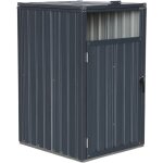 Sweeek - cache poubelle gris en acier galvanisé. 1 place l 73 x p 82 x h 124 cm Sweeek - cache poubelle gris en acier galvanisé. 1 place l 73 x p 82 x h 124 cm
