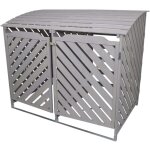 Monster shop - cache poubelle gris c�rus� abri poubelle ext�rieur bois de sapin rangement verrouillable ...