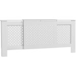 Homcom - cache - radiateur r�glable motif nid d'abeille dim. 136 - 200l x 21, 5l x 91, 7h cm mdf blanc ...