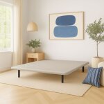 Cache - sommier 160x200 beige jersey pour cadre � lattes