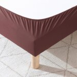 Cache - sommier coton jersey marron 100x190 à 110x200 Cache - sommier coton jersey marron 100x190 à 110x200