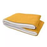 Cache - sommier tapissier 140x200 cm tissu jaune - nivu 9465