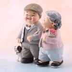 Cadeau d'anniversaire de mariage pour couple, figurine de fianailles parents et grands - parents, dcorations ...