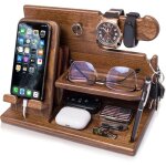 Cadeau homme organisateur de bureau bois cadeau fete des peres nol cadeau support telephone bureau cadeau ...