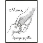 Un cadeau pour maman pour la f�te des m�res. une affiche encadr�e. un tableau mural. un cadre noir.