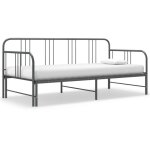The living store - cadre de canapé - lit extensible sans matelas gris métal 90x200cm - canapé convertible ... The living store - cadre de canapé - lit extensible sans matelas gris métal 90x200cm - canapé convertible ...