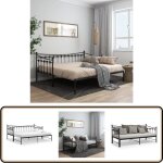 Cadre de canap - lit extensible sans matelas noir mtal 90x200cm - canap convertible - lit invit - ...