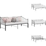 Cadre de canap - lit extensible sans matelas noir mtal 90x200cm - canap convertible - lit invit - ...