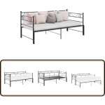 Cadre de canap� - lit extensible sans matelas noir m�tal 90x200cm - canap� convertible - lit invit� - ...