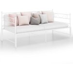 Design in - cadre de canapé - lit extensible lit simple lit banquette blanc métal 90x200 cm cfw90388 Design in - cadre de canapé - lit extensible lit simple lit banquette blanc métal 90x200 cm cfw90388