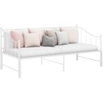 Maison chic - cadre de canap - lit extensible lit simple lit banquette blanc mtal 90x200 cm xzz3568 ...