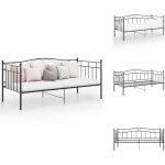 Cadre de canap - lit sans matelas noir mtal 90x200 cm - canap convertible - lit invit - cadre lit ...