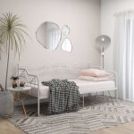 Cadre de canap - lit lit simple lit banquette blanc mtal 90x200 cm cfw61673