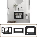 Cadre de lavabo de salle de bain mural noir 40x38x31 cm fer - meuble de salle de bain - cadre de lavabo ...