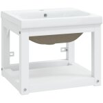 Cadre de lavabo de salle de bain vasque  encastrer 40 x 38 x 31 cm blanc fer