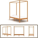 Vidaxl - cadre de lit  baldaquin sans matelas bois massif 90x200 cm - cadre de lit - lit  baldaquin ...