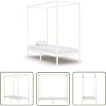 The living store - cadre de lit  baldaquin sans matelas bois massif 90x200 cm - cadre de lit - lit  ...