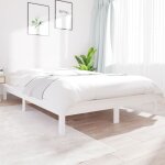 The living store - cadre de lit sans matelas blanc 140x190 cm bois de pin massif - cadre de lit - lit ...