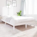 Cadre de lit blanc 160x200 cm bois de pin massif Cadre de lit blanc 160x200 cm bois de pin massif