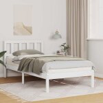 Cadre de lit blanc 90 x 190 cm bois massif en pin vidaxl