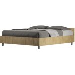 Cadre de lit en bois borra - couleur marron clair - 140x190 - version avec sommier Cadre de lit en bois borra - couleur marron clair - 140x190 - version avec sommier