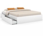 Idmarket - cadre de lit double tomi 4 tiroirs avec sommier 140 x 190 cm blanc