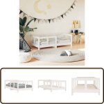 Vidaxl - cadre de lit pour enfant blanc 70x140 cm bois de pin massif - lit bb - lit enfant - meuble ...