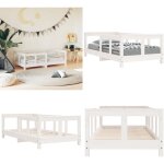 Cadre de lit pour enfant blanc 70x140 cm bois de pin massif - lit bb - lit enfant - meuble enfant - ...
