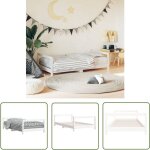 The living store - cadre de lit pour enfant blanc 80x160 cm bois de pin massif - lit bb - lit enfant ...