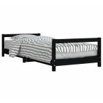 Cadre de lit pour enfants noir 90x190 cm bois de pin massif vidaxl