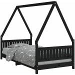 Cadre de lit pour enfants noir 90x190 cm bois de pin massif vidaxl