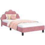 Cadre de lit pour enfants avec t�te de lit rose 90 x 190 cm vidaxl