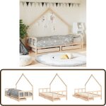 Cadre de lit enfant avec tiroirs 90x200 cm bois de pin massif - lit enfant - lit bébé - mobilier enfant ... Cadre de lit enfant avec tiroirs 90x200 cm bois de pin massif - lit enfant - lit bébé - mobilier enfant ...
