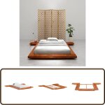 Vidaxl - cadre de lit futon japonais sans matelas bois massif 100x200 cm - cadre de lit japonais - lit ...