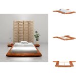 Vidaxl - cadre de lit futon japonais sans matelas bois massif 100x200 cm - cadre de lit japonais - lit ...