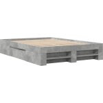 Cadre de lit gris bton 120x190 cm bois d'ingnierie