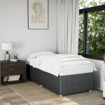 Cadre de lit gris foncé 90x190 cm tissu vidaxl Cadre de lit gris foncé 90x190 cm tissu vidaxl