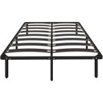 Cadre de lit - homcom - 140 x 190 cm - avec sommier � lattes en bois massif et pied - 26 cm de hauteur ...