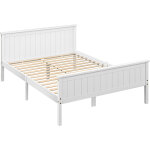 Cadre de lit - homcom - 140 x 200 cm - simple - sommier � lattes, t�te et pied inclus - assemblage facile ...