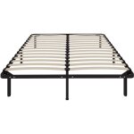 Cadre de lit - homcom - 160 x 190 cm - sommier  lattes et pied - avec rangement au - dessous, assemblage ...
