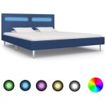 The living store - cadre de lit avec led sans matelas bleu tissu 180x200 cm - cadre de lit - lit double ... The living store - cadre de lit avec led sans matelas bleu tissu 180x200 cm - cadre de lit - lit double ...