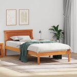 Cadre de lit marron cire 90 x 200 cm bois massif en pin vidaxl