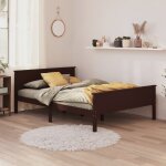 The living store - cadre de lit sans matelas marron foncé pin massif 140x200 cm - cadre de lit - lit ... The living store - cadre de lit sans matelas marron foncé pin massif 140x200 cm - cadre de lit - lit ...