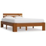 The living store cadre de lit sans matelas marron miel 140x200 cm pin massif - cadre de lit - lit double ...