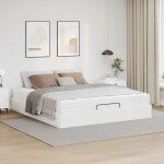 Cadre de lit avec matelas blanc pur 180 x 200 cm faux cuir