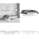 Cadre de lit m�tal blanc 140x190 cm - cadre de lit - lit double - lit metal - lit blanc - meuble chambre ...