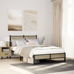 Cadre de lit en m�tal sans matelas ch�ne sonoma 120x190 cm vidaxl